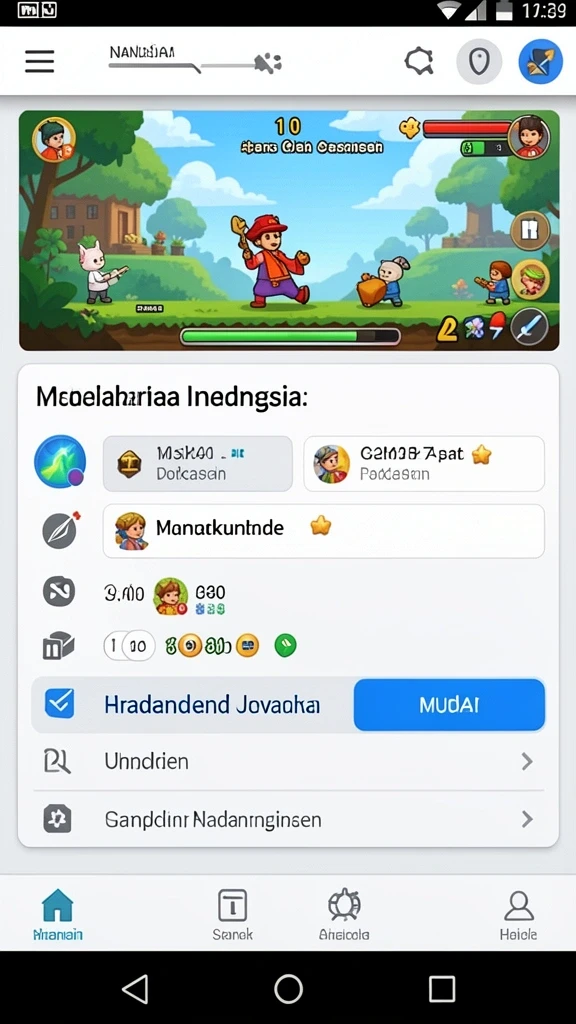 Karakter avatar yang dapat disesuaikan dengan berbagai pilihan.