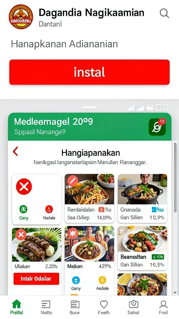 Menu promosi yang menampilkan bonus menarik.
