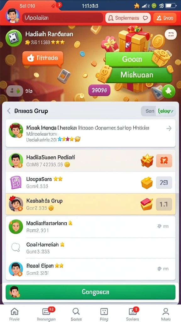 Pengguna bisa berinteraksi dan bersaing dengan teman.