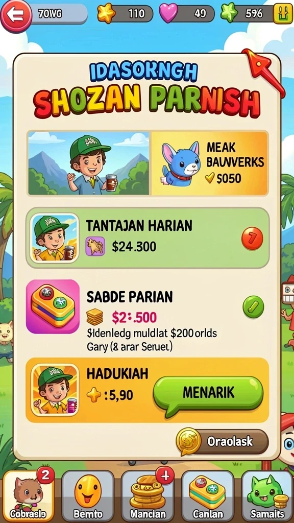 Tampilan awal yang menarik dan mudah dipahami.